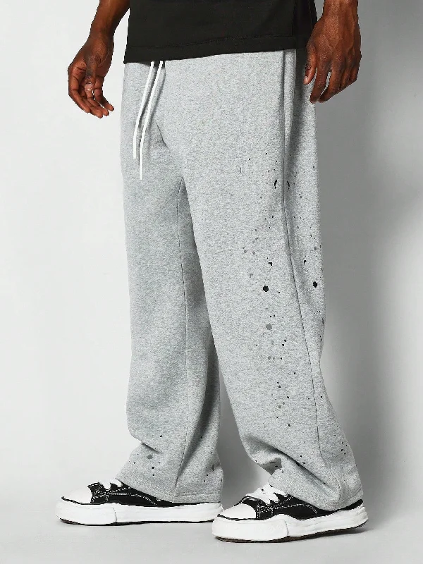 Loose Fit Baggy Joggers With Paint Print College Ready