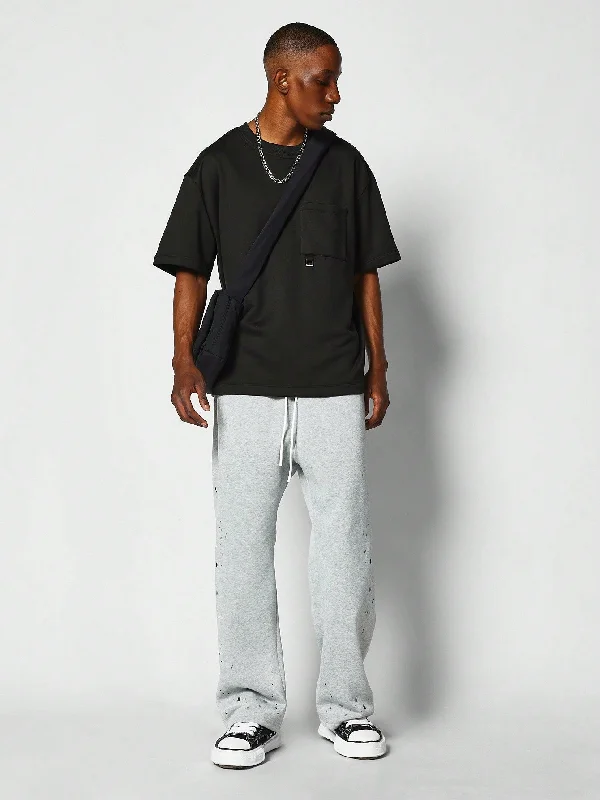 Loose Fit Baggy Joggers With Paint Print College Ready