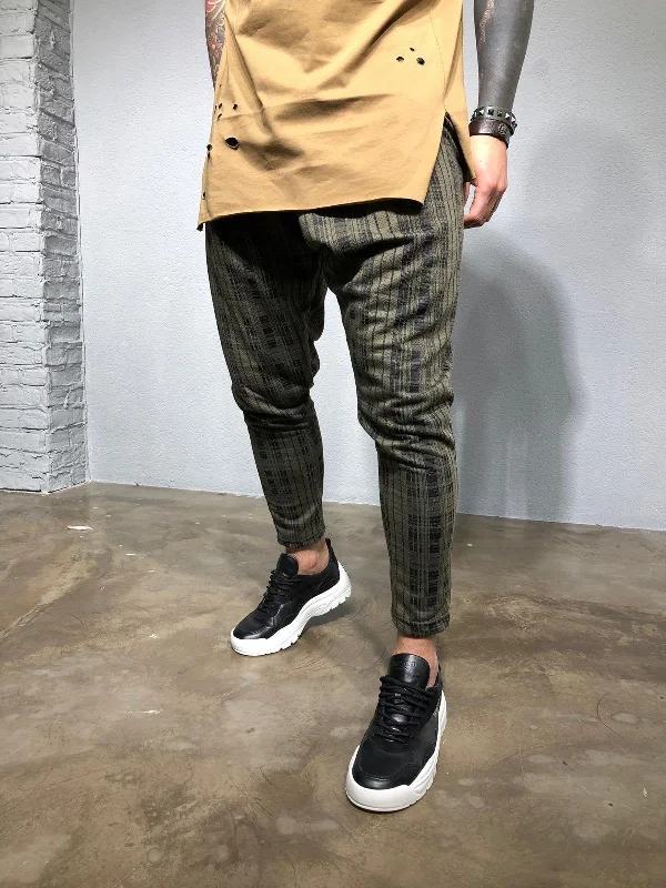 Khaki Checkered Jogger Pant BL210 Streetwear Jogger Pants