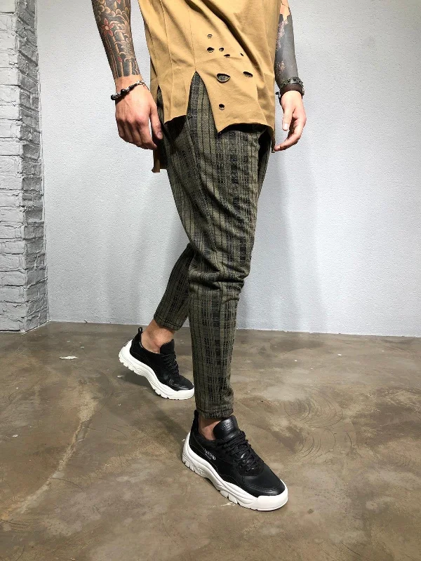 Khaki Checkered Jogger Pant BL210 Streetwear Jogger Pants