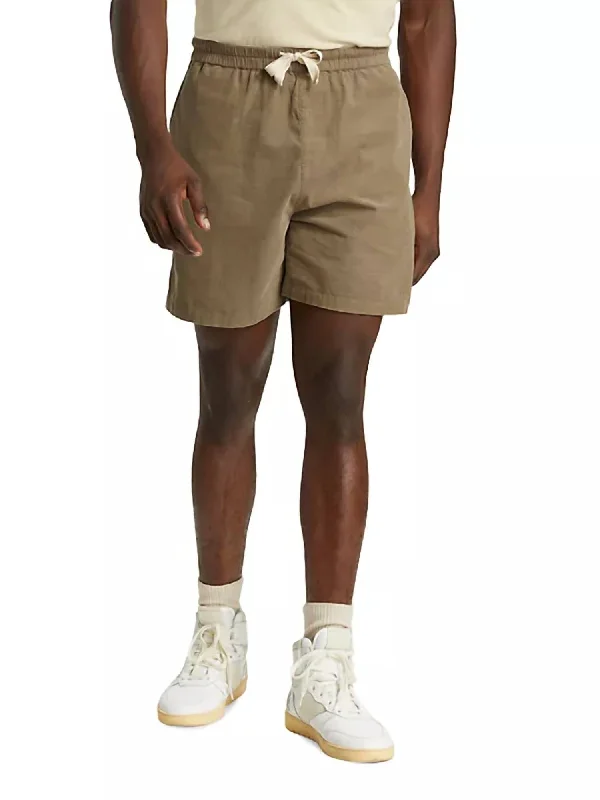 Light Weight Cord Shorts In Dark Beige