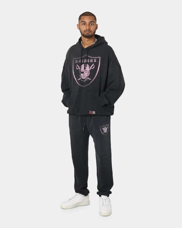 Majestic Athletic Las Vegas Raiders Solarised Contrast Logo Track Pants Faded Black