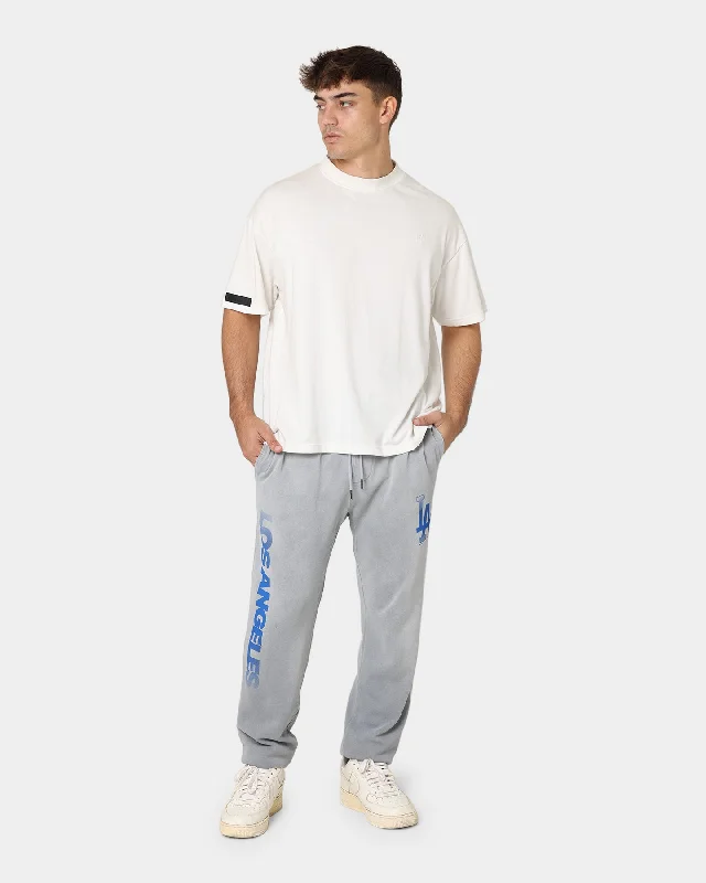 Majestic Athletic Los Angeles Dodgers Solarised Contrast Logo Track Pants Warm Grey