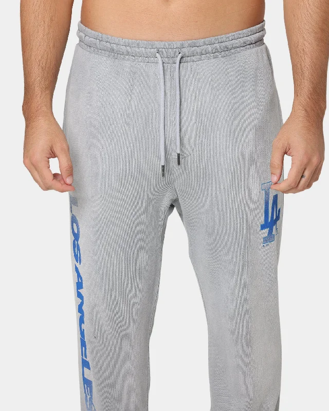 Majestic Athletic Los Angeles Dodgers Solarised Contrast Logo Track Pants Warm Grey