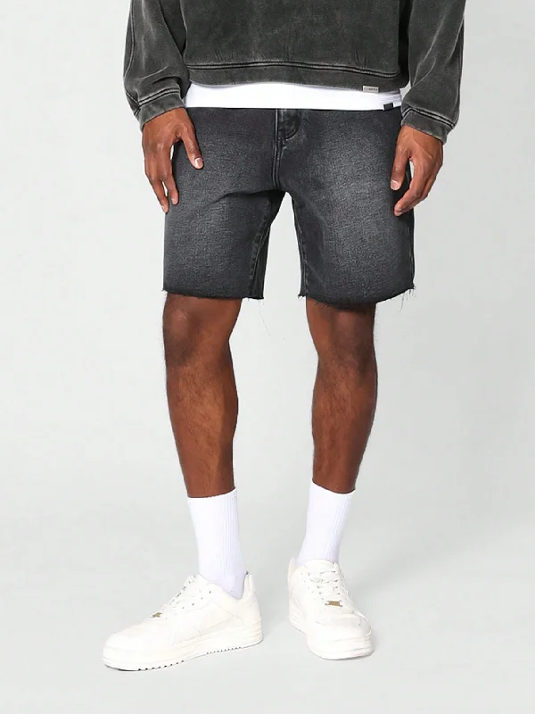 Denim Short With Raw Edge