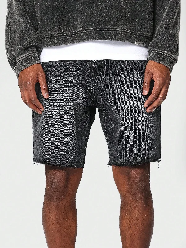 Denim Short With Raw Edge