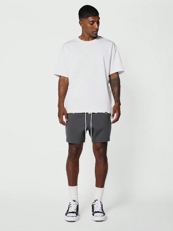 Drop Crotch Shorts With Front Graphic