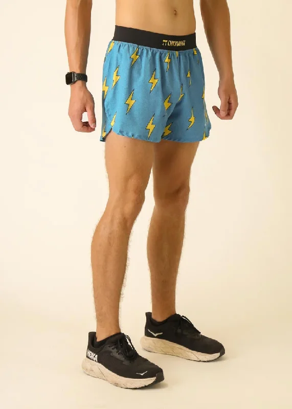 Men's Blue Bolts 4"" Half Split Shorts