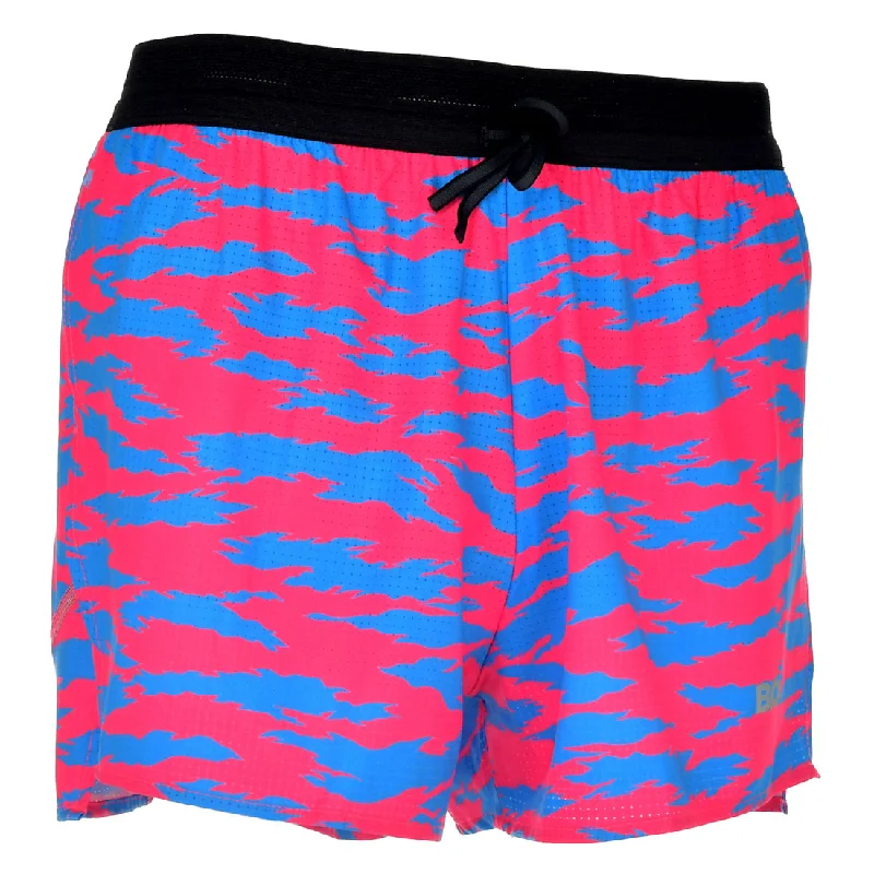 Men's Aeropro 3"" Half Split Shorts- Torn Camo Pink/Blue