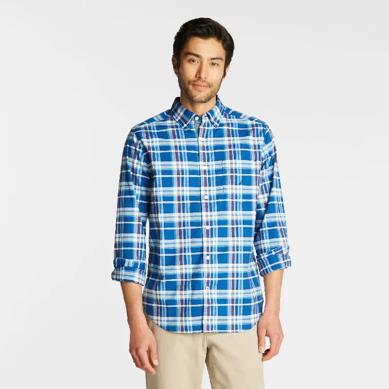 Nautica Mens Big & Tall Oxford Shirt In Plaid