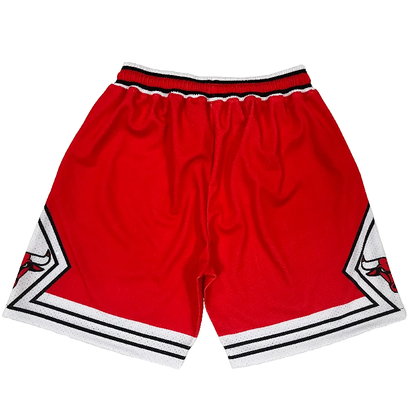 NBA Bulls Mens Sports Short Quick Dry Polyester Vintage Basketball Shorts with Pocket