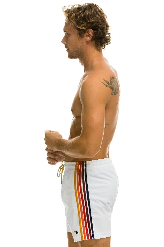 MEN'S 5 STRIPE FLEX SHORTS - WHITE