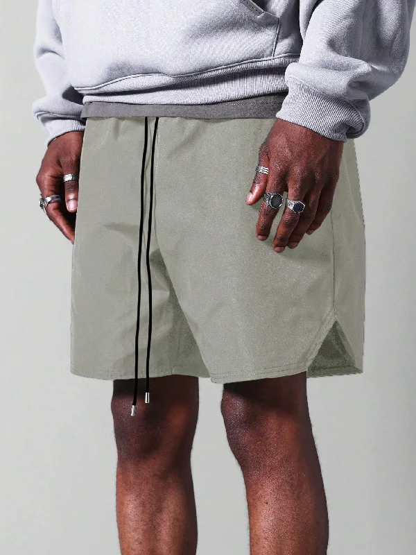 Nylon Shorts With Contrast Drawcords