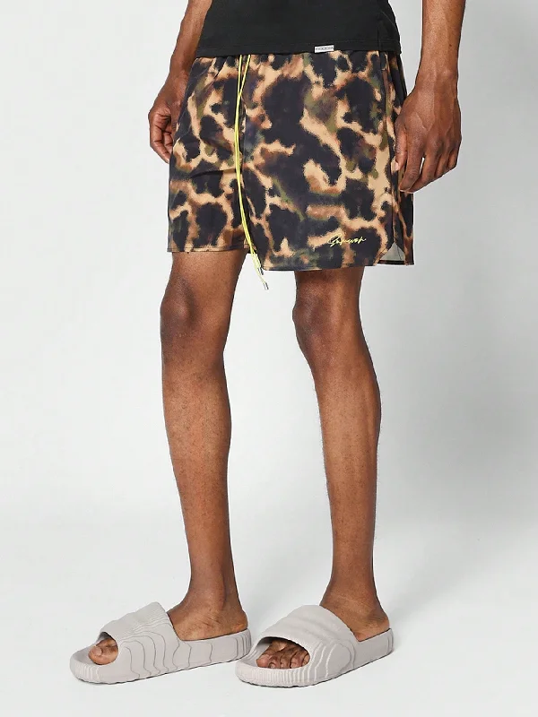 Nylon Swim Short With All Over Print