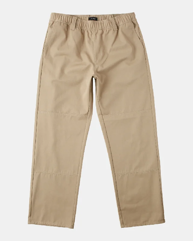 Dayshift Collection Americana Elastic Waist Pants - Khaki