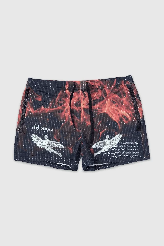 Revenge Era Perforated 2"" Short Shorts - Flames