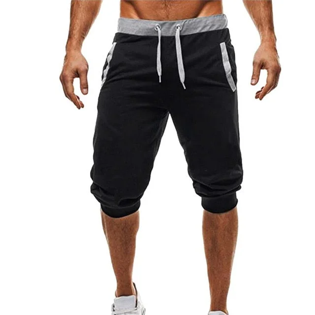 SFIT New Mens Jogger Casual Slim Harem Shorts Soft 3/4 Trousers Fashion New Brand Men Sweatpants Summer Comfy Male Shorts 2019