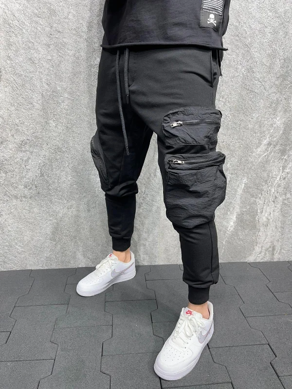 Sneakerjeans Black Cargo Jogger Pant AD135