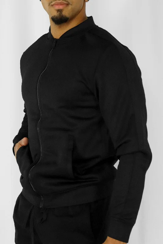 Outside Solid Track Jacket (Black)