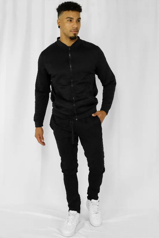 Outside Solid Track Jacket (Black)