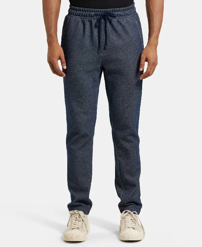 Super Combed Cotton Rich Slim Fit Jogger with Zipper Pockets - Navy