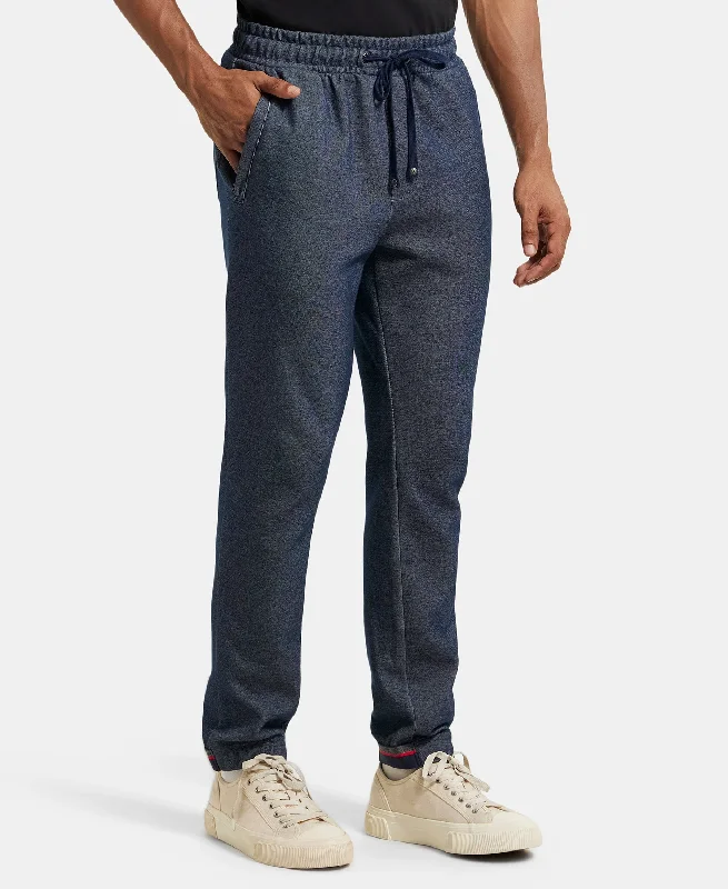 Super Combed Cotton Rich Slim Fit Jogger with Zipper Pockets - Navy