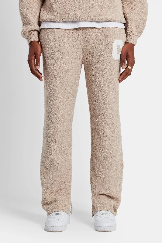 Textured Knitted Sweater Tracksuit - Beige