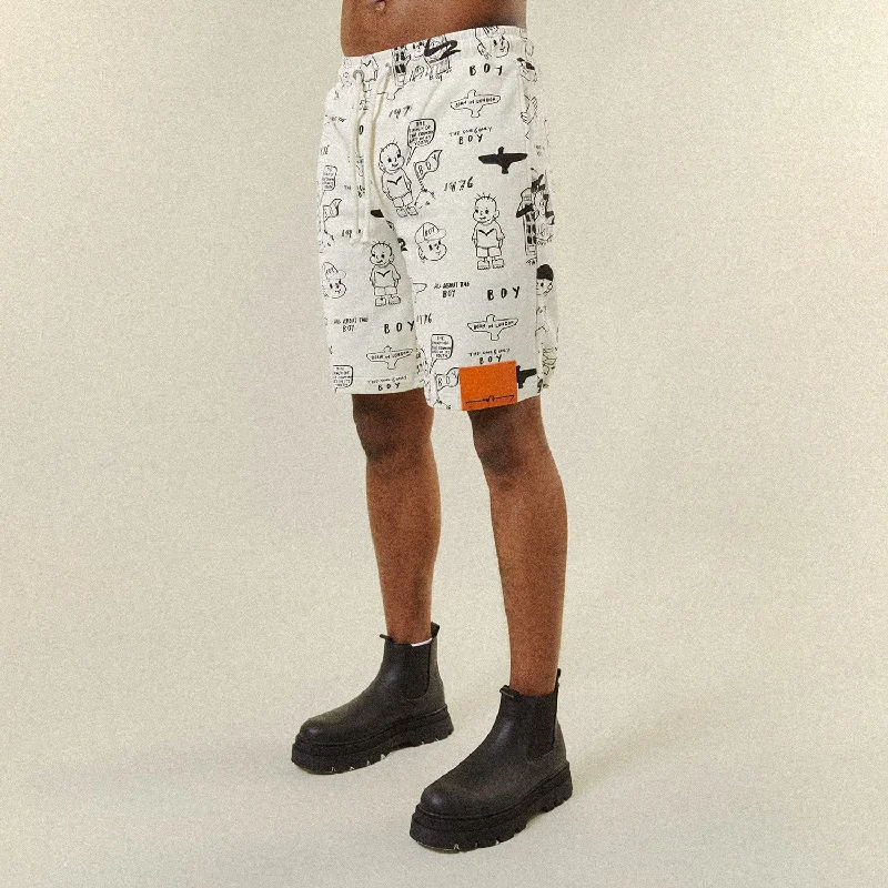 THE BOY REPEATING SHORTS - OFF WHITE