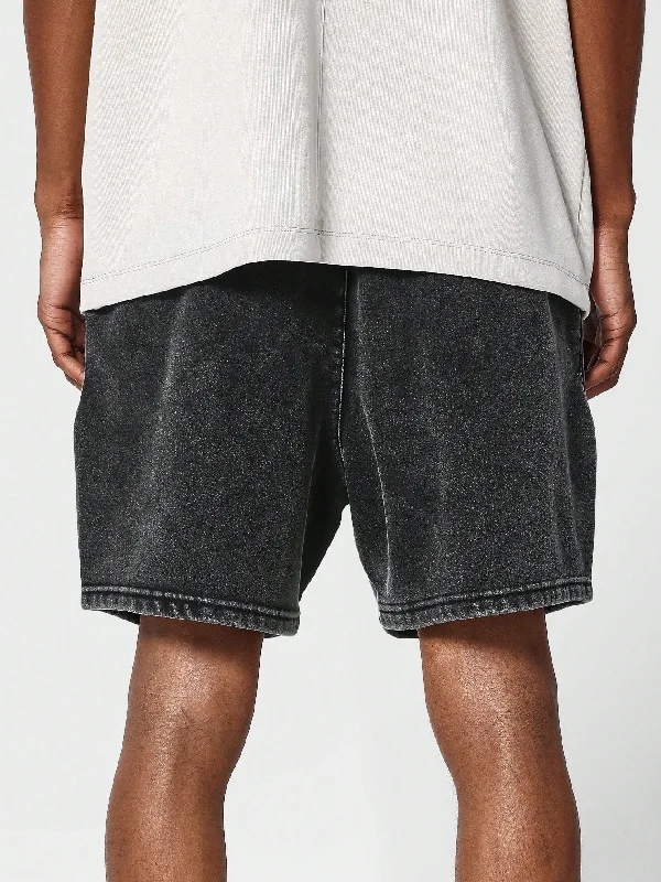 Washed Drop Crotch Short