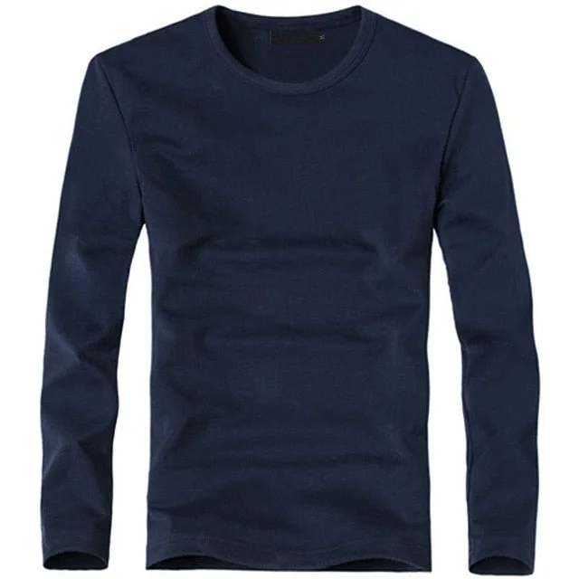 Elastic Mens T-Shirt V-Neck Long Sleeve Men T Shirt For Male Lycra And Cotton T-Shirts Man Clothing TShirt Brand Tees