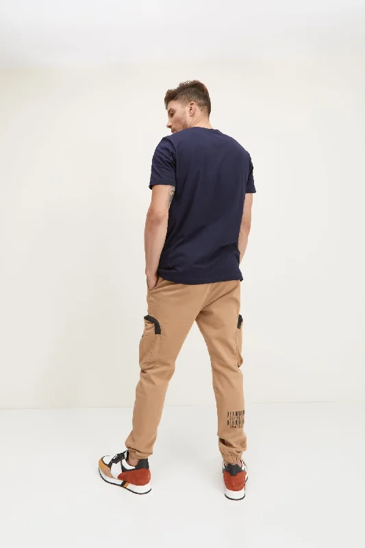 Exaggerated Cargo Sweatpants  - Beige