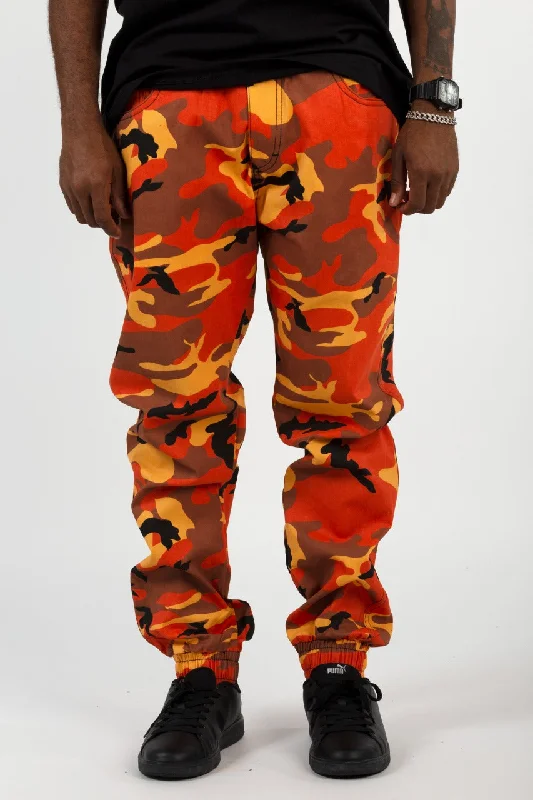 Calça Cargo ""Camo"" Laranja