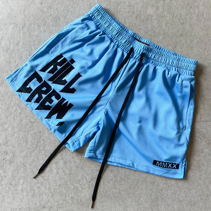 MUAY THAI SHORTS (MID THIGH CUT) - BLUE