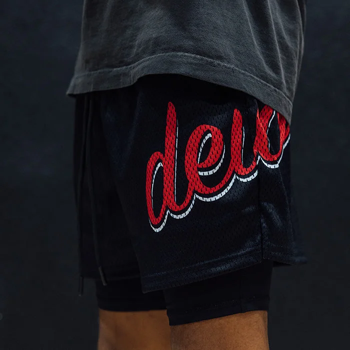 Deuce Mesh Shorts | Black/Red