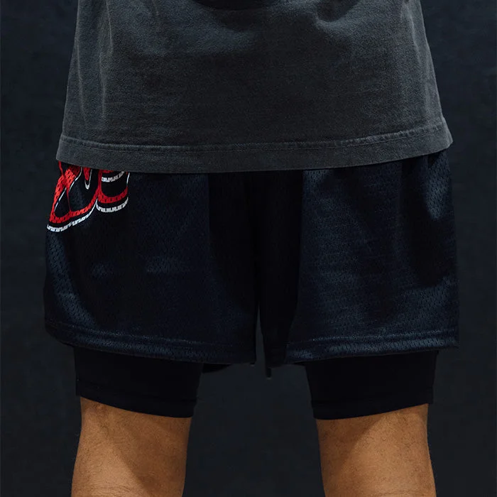 Deuce Mesh Shorts | Black/Red