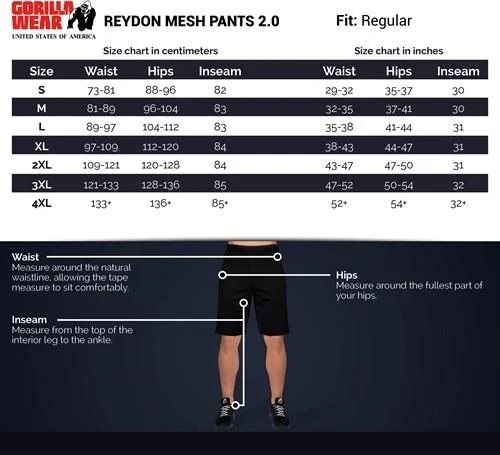 Gorilla Wear Reydon Mesh Pants 2.0 - Black