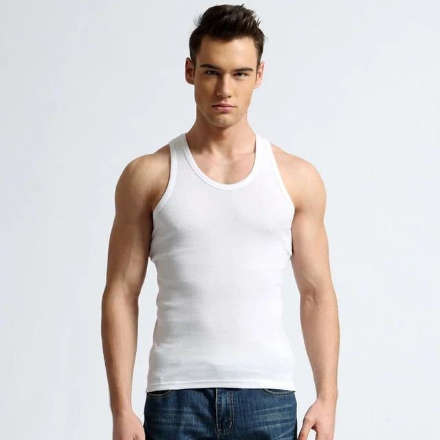 Men's Underwear Cotton Tank Top Men High Quality Bodybuilding Sleeveless Slim Fit Vest Men Tank Tops