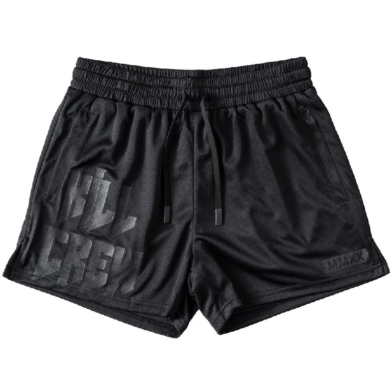 MUAY THAI SHORTS (MID THIGH CUT) - BLACKOUT