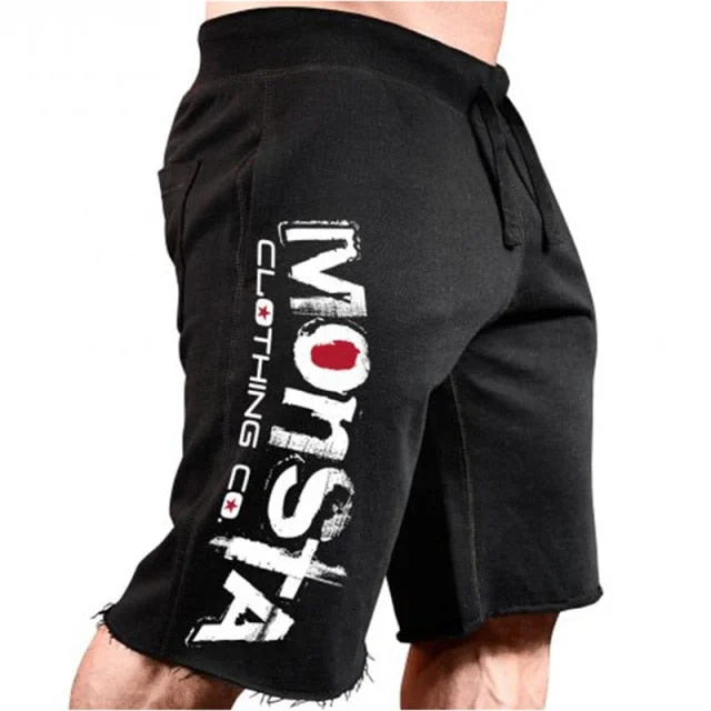 Summer Mens Slim Brand Shorts Calf-Length Fitness Bodybuilding Fashion Casual Gyms Jogger Workout Beach Short pants Sportswear