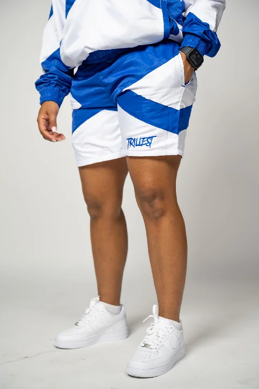 Trillest Panel Windbreaker Shorts - Royal\White