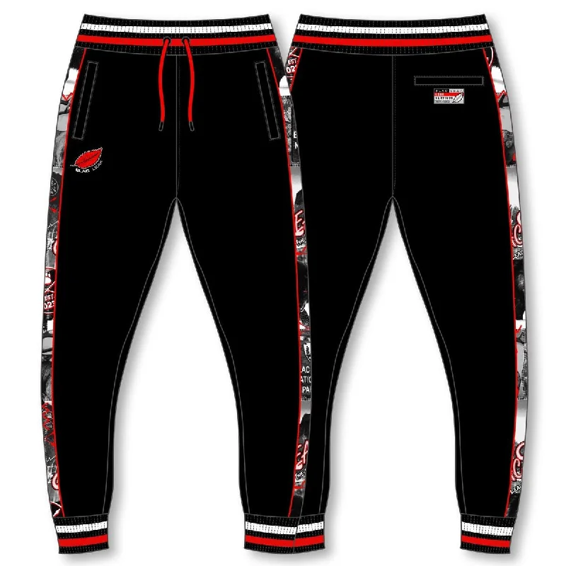 MEN BLAC LEAF LONE WOLF BLACK JOGGER