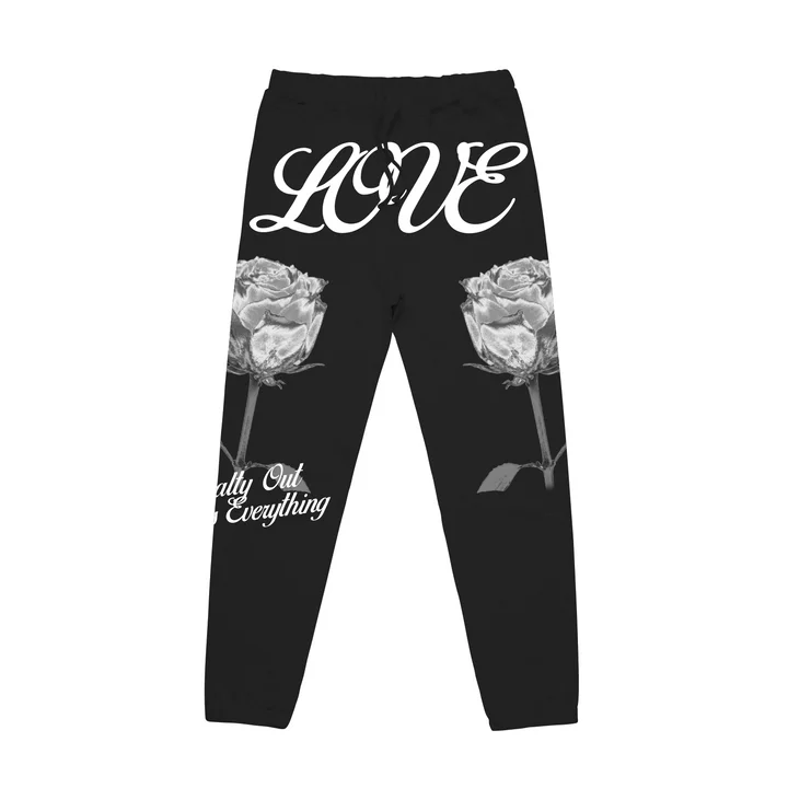 Men L.O.V.E White Rose Sweat Joggers