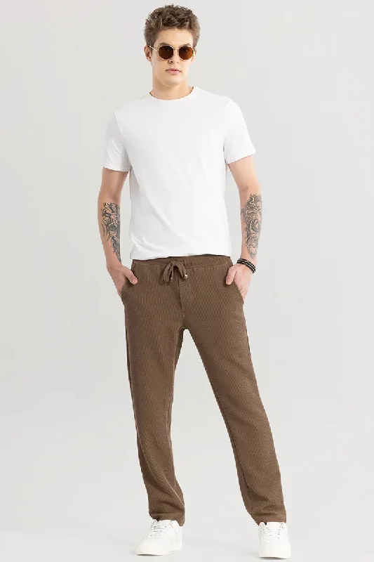 Wafflepants Brown Relaxed Fit Joggers